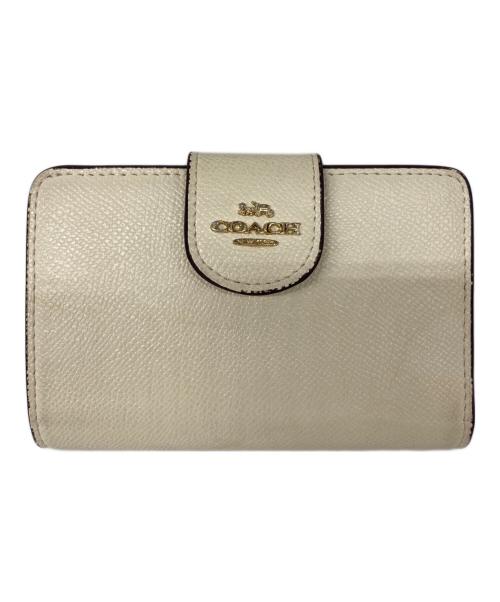COACH（コーチ）COACH (コーチ) ミディアム コーナー ジップ ウォレット ホワイトの古着・服飾アイテム