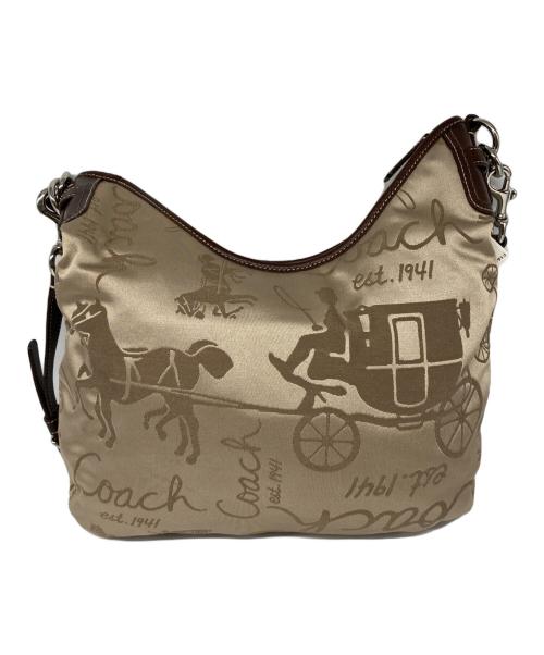 COACH（コーチ）COACH (コーチ) ホースアンドキャリッジホーボー ショルダーバッグ ベージュの古着・服飾アイテム