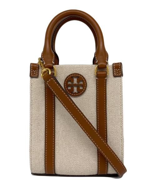 TORY BURCH（トリーバーチ）TORY BURCH (トリーバーチ) Break Canvas ブレイクキャンバス 2WAYショルダーバッグ ブラウンの古着・服飾アイテム