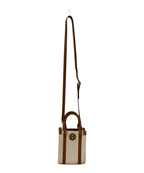 TORY BURCH（トリーバーチ）TORY BURCH (トリーバーチ) Break Canvas ブレイクキャンバス 2WAYショルダーバッグ ブラウンの古着・服飾アイテム