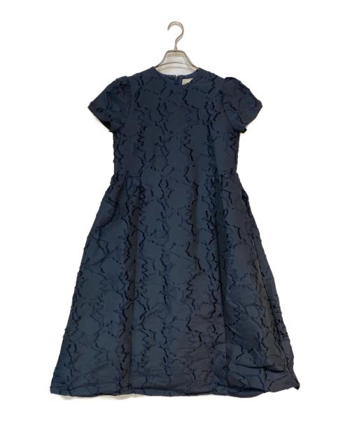 UNITED ARROWS（ユナイテッドアローズ）UNITED ARROWS (ユナイテッドアローズ) カットジャカード ショートスリーブワンピース ブラック サイズ: 36の古着・服飾アイテム