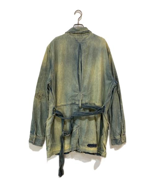 POLO RALPH LAUREN（ポロ・ラルフローレン）POLO RALPH LAUREN (ポロ・ラルフローレン) Loose Denim Safari Jacket ダメージ加工デニムサファリジャケット インディゴ サイズ:Lの古着・服飾アイテム