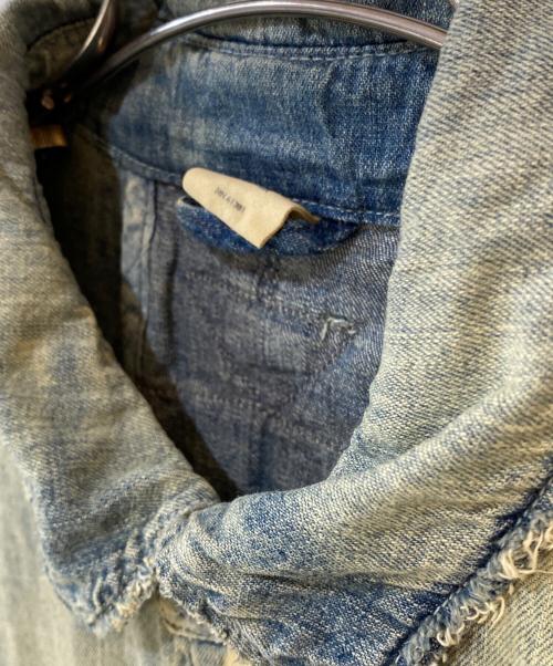 POLO RALPH LAUREN（ポロ・ラルフローレン）POLO RALPH LAUREN (ポロ・ラルフローレン) Loose Denim Safari Jacket ダメージ加工デニムサファリジャケット インディゴ サイズ:Lの古着・服飾アイテム
