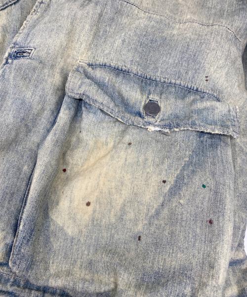POLO RALPH LAUREN（ポロ・ラルフローレン）POLO RALPH LAUREN (ポロ・ラルフローレン) Loose Denim Safari Jacket ダメージ加工デニムサファリジャケット インディゴ サイズ:Lの古着・服飾アイテム