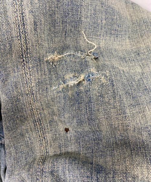 POLO RALPH LAUREN（ポロ・ラルフローレン）POLO RALPH LAUREN (ポロ・ラルフローレン) Loose Denim Safari Jacket ダメージ加工デニムサファリジャケット インディゴ サイズ:Lの古着・服飾アイテム