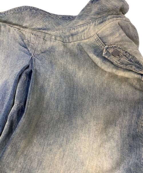 POLO RALPH LAUREN（ポロ・ラルフローレン）POLO RALPH LAUREN (ポロ・ラルフローレン) Loose Denim Safari Jacket ダメージ加工デニムサファリジャケット インディゴ サイズ:Lの古着・服飾アイテム