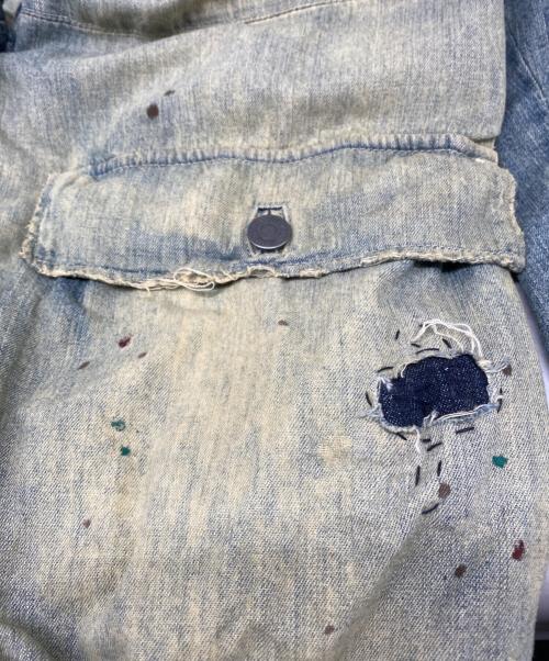 POLO RALPH LAUREN（ポロ・ラルフローレン）POLO RALPH LAUREN (ポロ・ラルフローレン) Loose Denim Safari Jacket ダメージ加工デニムサファリジャケット インディゴ サイズ:Lの古着・服飾アイテム