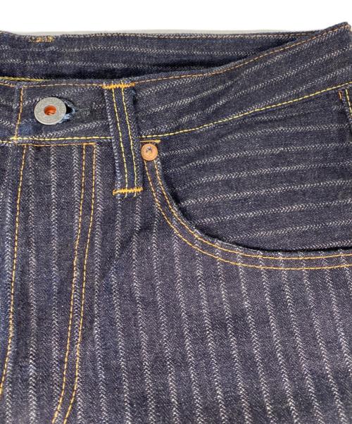 graphzero（グラフゼロ）graphzero (グラフゼロ) チョークストライプ デニムパンツ インディゴ サイズ:71cm (W28)の古着・服飾アイテム