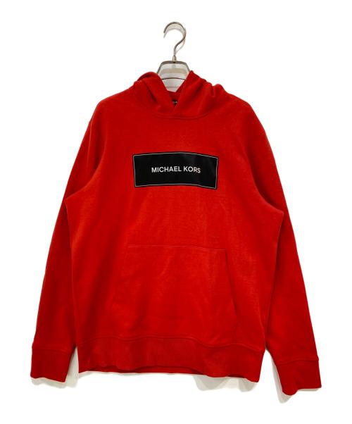 MICHAEL KORS（マイケルコース）MICHAEL KORS (マイケルコース) ロゴ コットンブレンド フーディー レッド サイズ:ＸＳの古着・服飾アイテム