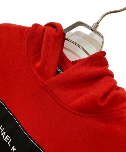 MICHAEL KORS（マイケルコース）MICHAEL KORS (マイケルコース) ロゴ コットンブレンド フーディー レッド サイズ:ＸＳの古着・服飾アイテム