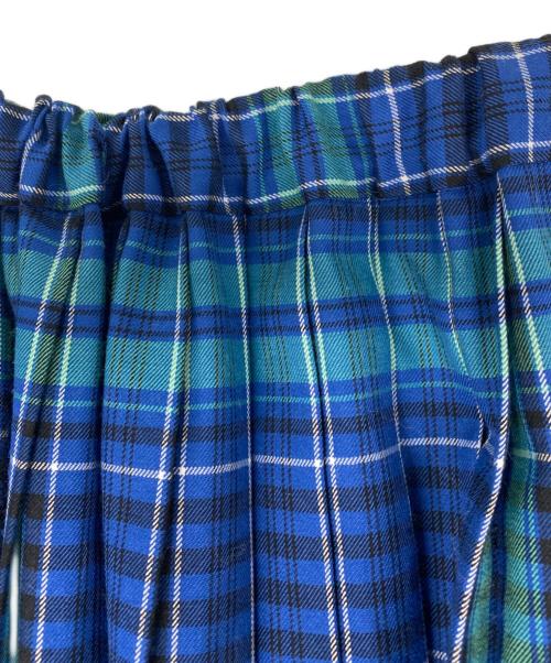 YUNI（ユニ）YUNI (ユニ) タータンチェック プリーツスカート グリーン×ブルー サイズ:Freeの古着・服飾アイテム