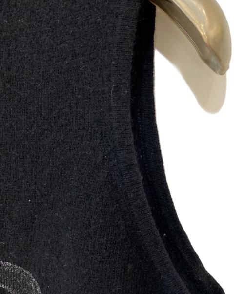 BURBERRY BLUE LABEL（バーバリー ブルー レーベル）BURBERRY BLUE LABEL (バーバリー ブルー レーベル) ラインストーンニットベスト ブラック サイズ:38の古着・服飾アイテム