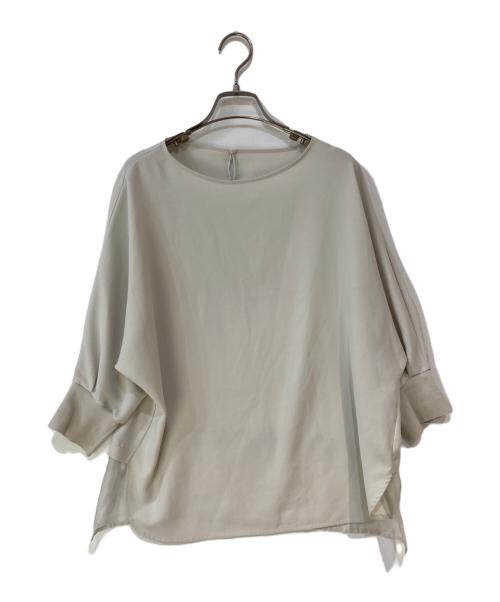 23区（ニジュウサンク）23区 (ニジュウサンク) ストレッチジョーゼット シアー カットソー ベージュ サイズ:38の古着・服飾アイテム