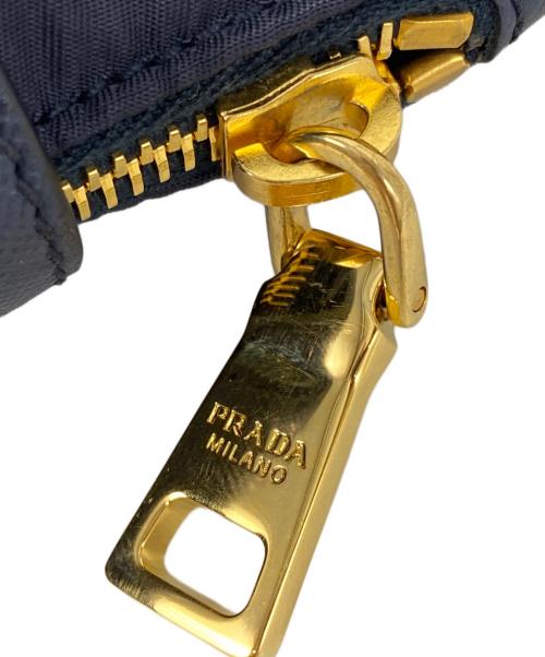 PRADA（プラダ）PRADA (プラダ) TESSUTO＋SAFFIAN チェーンショルダーバッグ ネイビーの古着・服飾アイテム