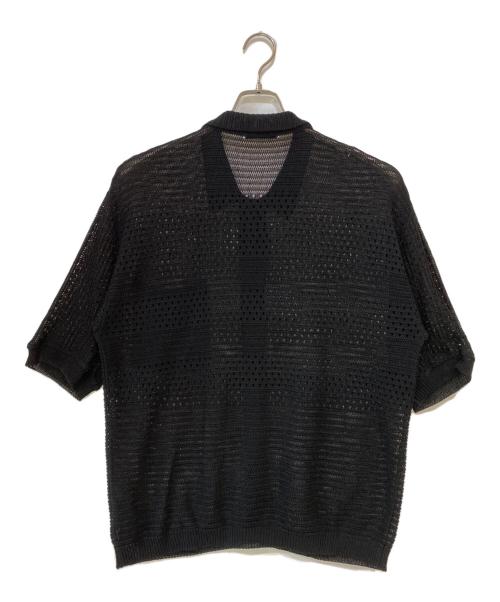 PUBLIC TOKYO（パブリックトウキョウ）PUBLIC TOKYO (パブリックトウキョウ) ショートスリーブメッシュシアーポロシャツ ブラック サイズ:2の古着・服飾アイテム
