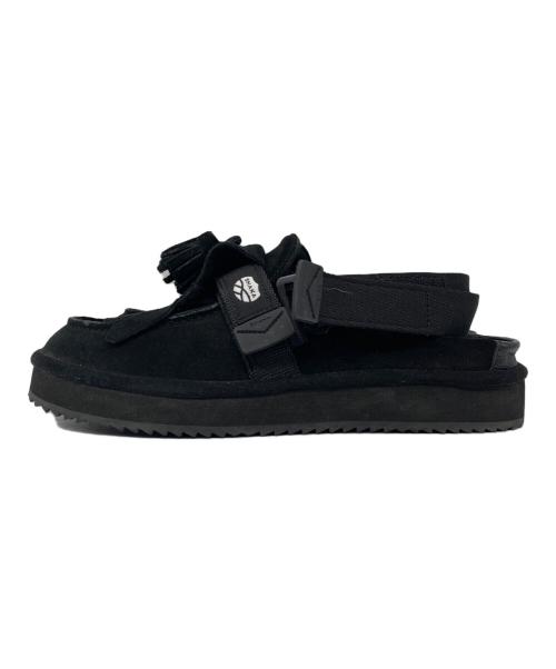 shaka（シャカ）shaka (シャカ) MOC MULE TASSEL SUEDE サンダル ブラック サイズ:25cmの古着・服飾アイテム