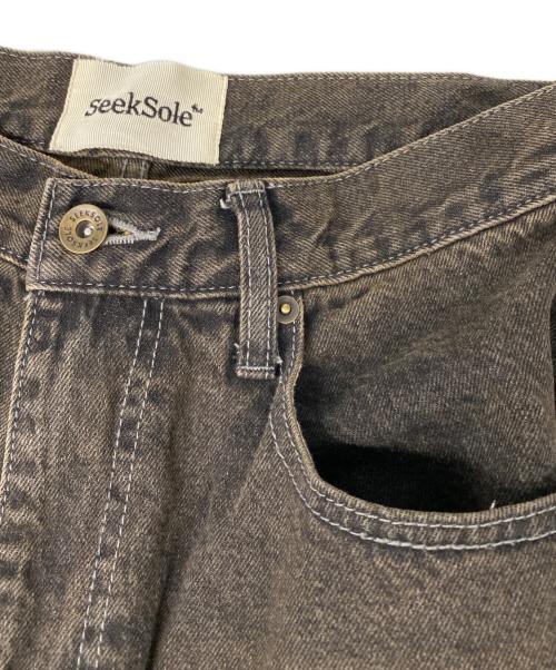 SEEKSOLE（シークソール）SEEKSOLE (シークソール) over dye buggy denim グレー サイズ:Lの古着・服飾アイテム