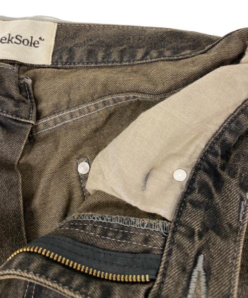 SEEKSOLE（シークソール）SEEKSOLE (シークソール) over dye buggy denim グレー サイズ:Lの古着・服飾アイテム