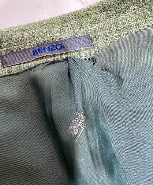 KENZO（ケンゾー）KENZO (ケンゾー) 3Bリネン混ジャケット グリーン サイズ:52の古着・服飾アイテム
