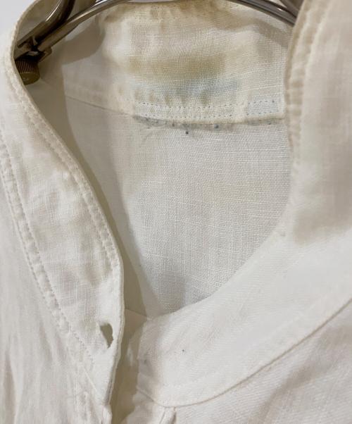 NO BRAND（ノーブランド）NO BRAND (ノーブランド) 貝ボタン リネンジャケット ホワイト サイズ:不明の古着・服飾アイテム