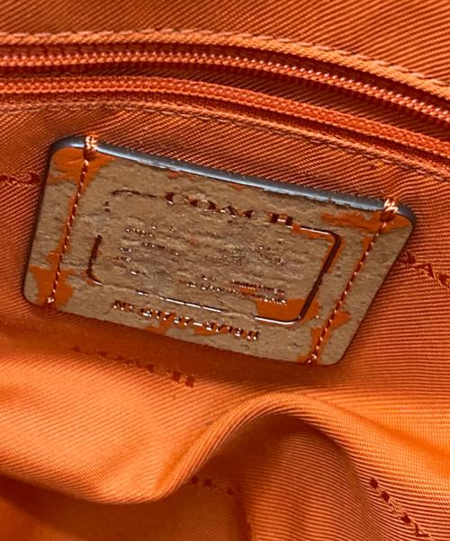 COACH（コーチ）COACH (コーチ) Large Signature Embossed Leather Tote オレンジの古着・服飾アイテム
