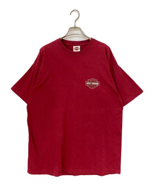 HARLEY-DAVIDSON（ハーレーダビッドソン）HARLEY-DAVIDSON (ハーレーダビッドソン) QATAR DOHA プリントTシャツ レッド サイズ:XLの古着・服飾アイテム