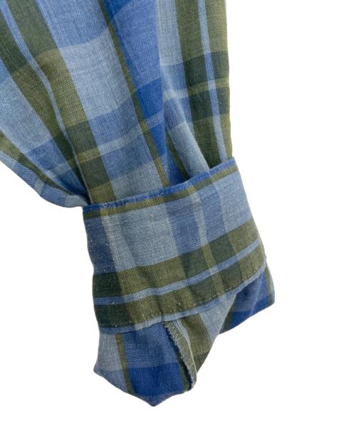 ARROW（アロー）ARROW (アロー) 60-70s USA製 ヴィンテージチェックシャツ ブルー サイズ:Mの古着・服飾アイテム