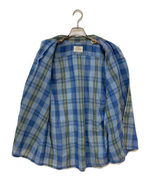 ARROW（アロー）ARROW (アロー) 60-70s USA製 ヴィンテージチェックシャツ ブルー サイズ:Mの古着・服飾アイテム