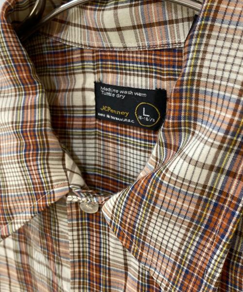 JC PENNEY（ジェーシーペニー）JC PENNEY (ジェーシーペニー) 70-80s 長袖チェックシャツ レッド サイズ:Lの古着・服飾アイテム