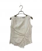 laube blancローブブラン）の古着「Orchid Cutwork Twist top」｜アイボリー