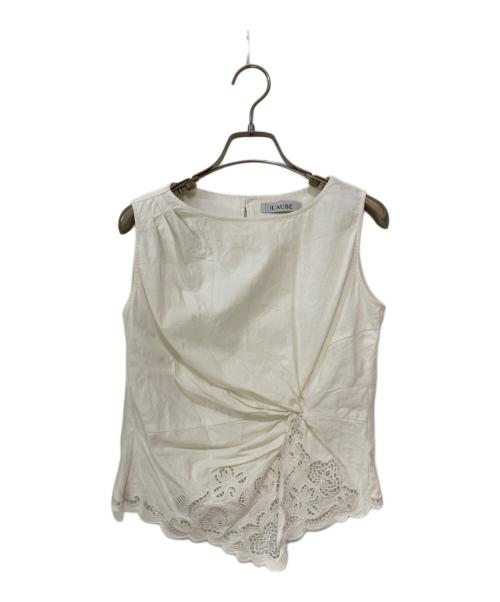 laube blanc（ローブブラン）laube blanc (ローブブラン) Orchid Cutwork Twist top アイボリー サイズ:Mの古着・服飾アイテム