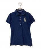 POLO ESTABLISHED 67ポロ・エスタブリッシュト・シックスティセブン）の古着「ラインストーンビッグポニーポロシャツ」｜ネイビー