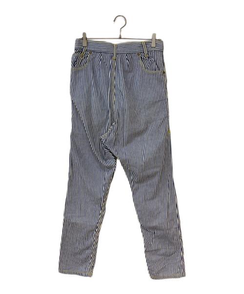 LEE（リー）LEE (リー) mercibeaucoup (メルシーボークー) ストライプ サルエルデニムパンツ ホワイト×ブルー サイズ:Mの古着・服飾アイテム
