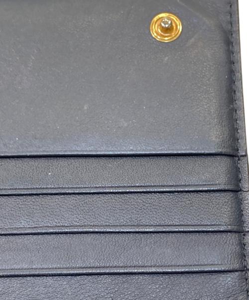 CELINE（セリーヌ）CELINE (セリーヌ) ステッチデザイン ロングウォレット ネイビーの古着・服飾アイテム
