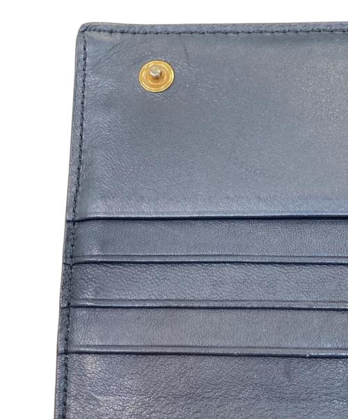 CELINE（セリーヌ）CELINE (セリーヌ) ステッチデザイン ロングウォレット ネイビーの古着・服飾アイテム