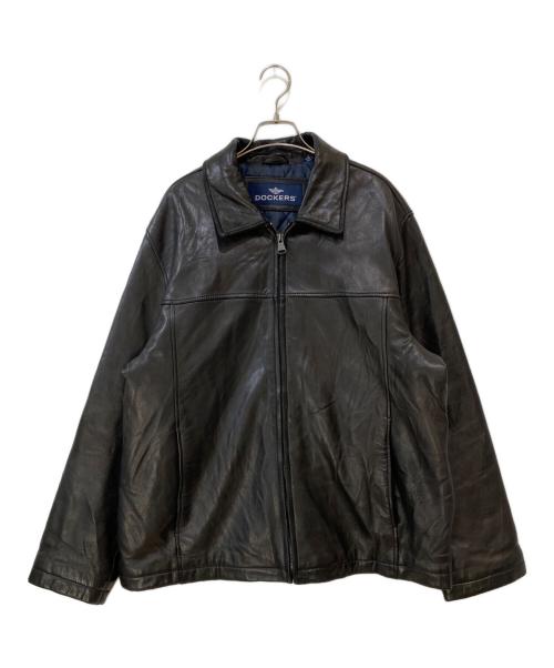 DOCKERS（ドッカーズ）DOCKERS (ドッカーズ) 90s 裏地キルティング レザージャケット ブラック サイズ:Lの古着・服飾アイテム