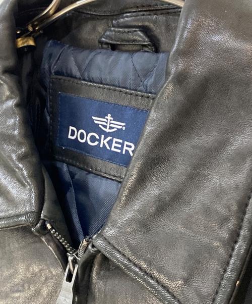DOCKERS（ドッカーズ）DOCKERS (ドッカーズ) 90s 裏地キルティング レザージャケット ブラック サイズ:Lの古着・服飾アイテム