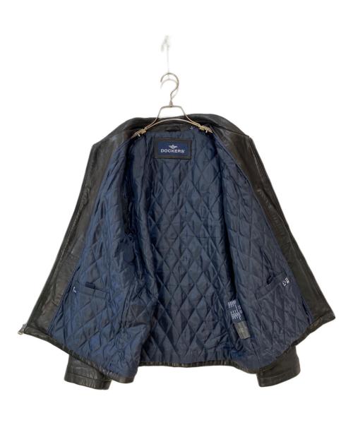 DOCKERS（ドッカーズ）DOCKERS (ドッカーズ) 90s 裏地キルティング レザージャケット ブラック サイズ:Lの古着・服飾アイテム