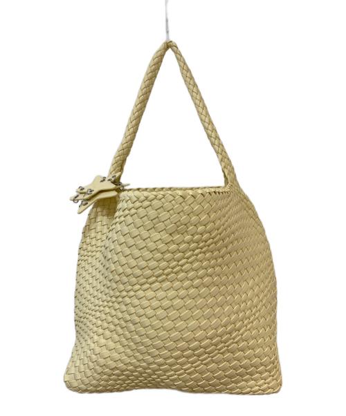 ECoDAY（エコデイ）ECoDAY (エコデイ) Glossy Woven Tote Bag ベージュの古着・服飾アイテム