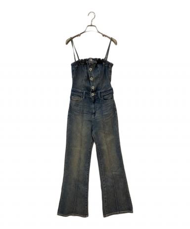 gyda ジェイダ リボンベアデニムロンパース サロペット ブルー S 中古・古着通販】GYDA (ジェイダ) backリボンデニムロンパース ブルー