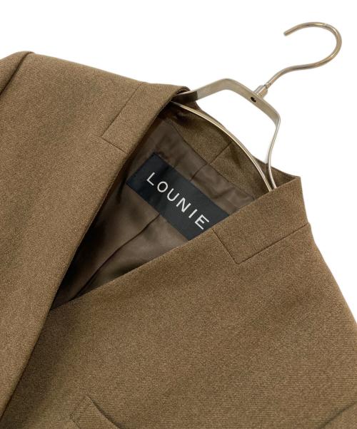 LOUNIE（ルーニー）LOUNIE (ルーニー) ダブルノーカラージャケット ブラウン サイズ:38の古着・服飾アイテム