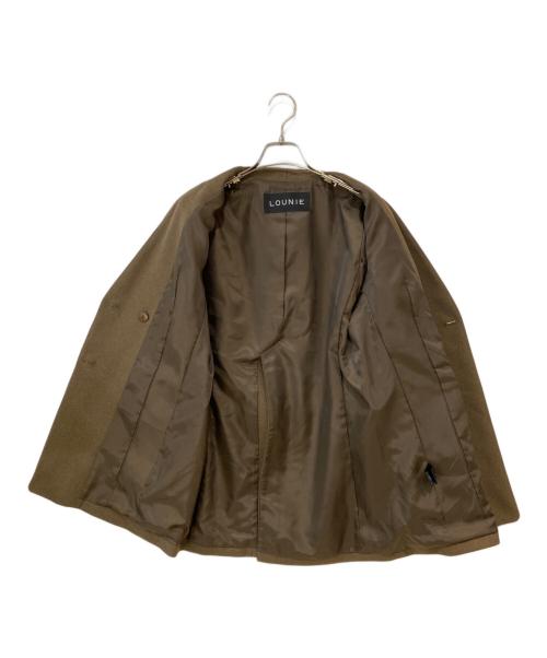 LOUNIE（ルーニー）LOUNIE (ルーニー) ダブルノーカラージャケット ブラウン サイズ:38の古着・服飾アイテム