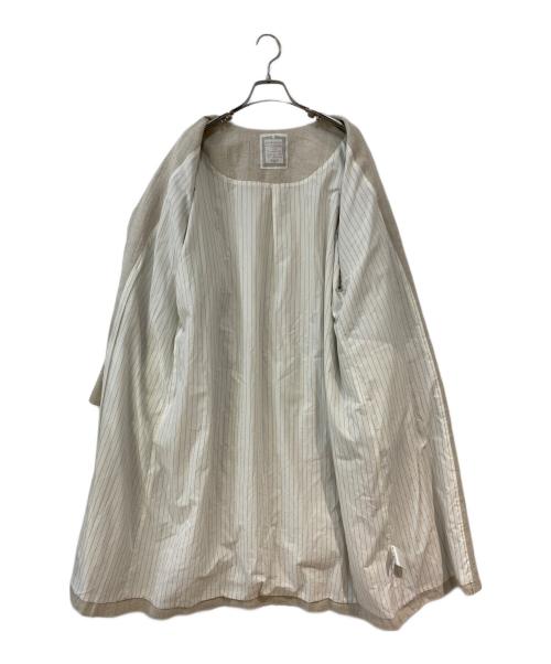 BEARDSLEY（ビアズリー）BEARDSLEY (ビアズリー) リネンウール羽織 / ノーカラーコート アイボリー サイズ:Freeの古着・服飾アイテム