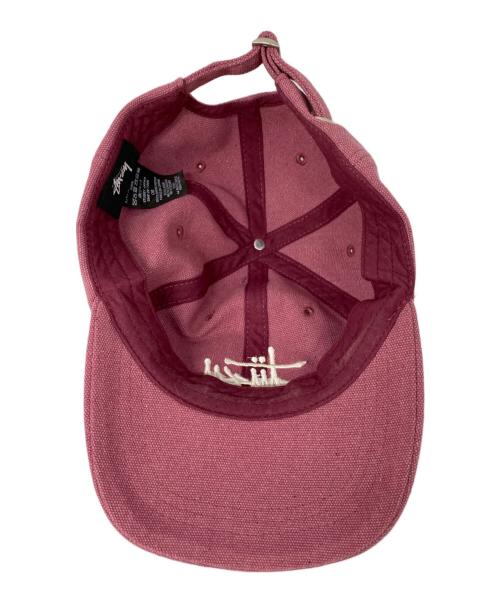 stussy（ステューシー）stussy (ステューシー) Canvas Big Basic Low Pro Cap ピンクの古着・服飾アイテム