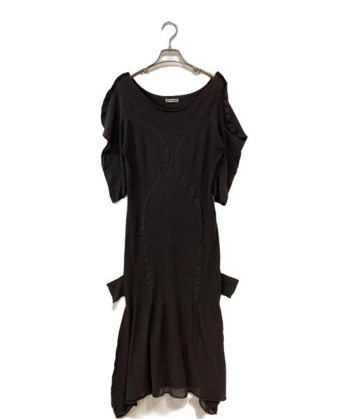 ISSEY MIYAKE（イッセイミヤケ）ISSEY MIYAKE (イッセイミヤケ) 変形ニットワンピース ブラウン サイズ:なしの古着・服飾アイテム