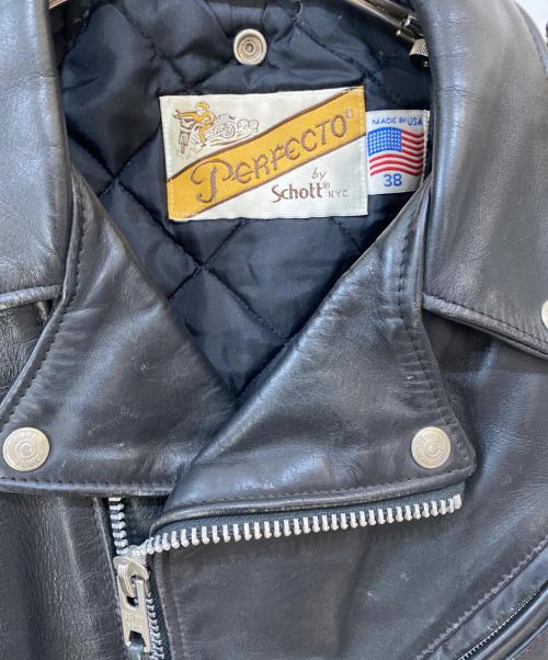 Schott（ショット）Schott (ショット) ライダースジャケット ブラック サイズ:38の古着・服飾アイテム