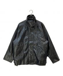 ZARA（ザラ）の古着「オーバーサイズ フェイクレザージャケット」｜ブラック