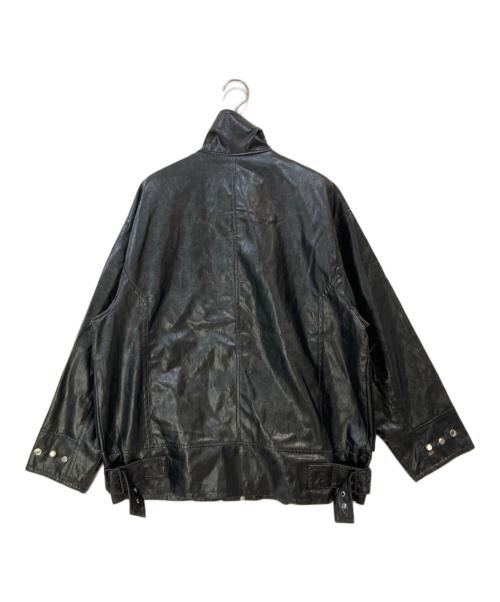 ZARA（ザラ）ZARA (ザラ) オーバーサイズ フェイクレザージャケット ブラック サイズ:Mの古着・服飾アイテム