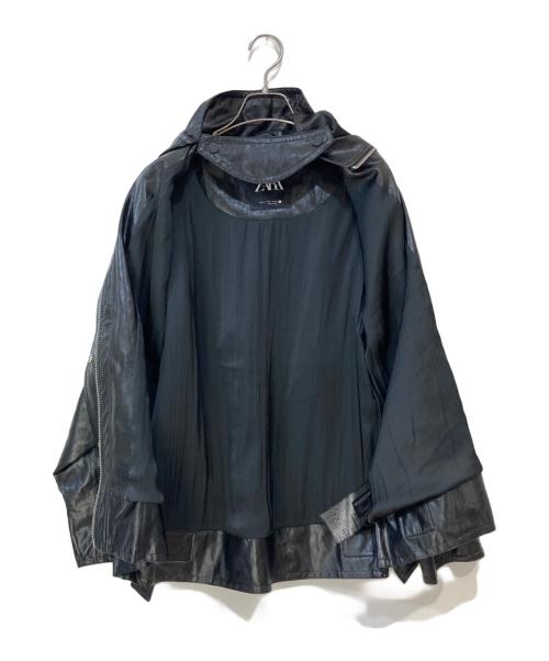 ZARA（ザラ）ZARA (ザラ) オーバーサイズ フェイクレザージャケット ブラック サイズ:Mの古着・服飾アイテム