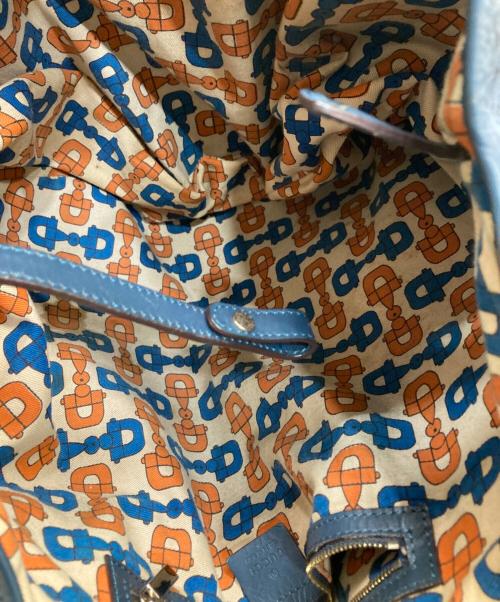 GUCCI（グッチ）GUCCI (グッチ) ホースビット型押し ハンドバッグ ネイビーの古着・服飾アイテム
